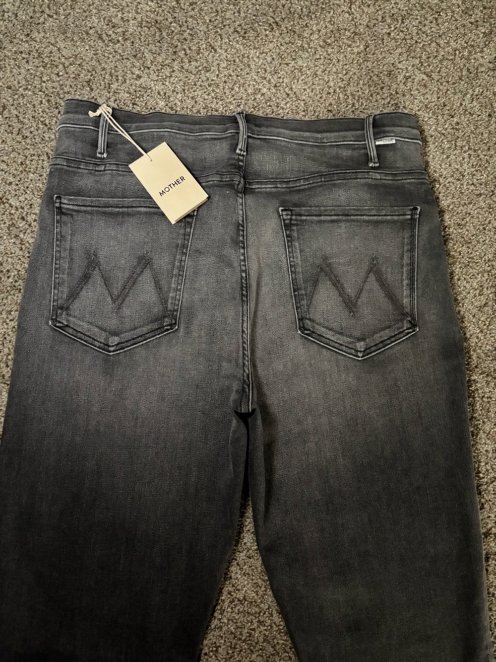 MOTHER Straight-Leg Jeans in Washed Gray